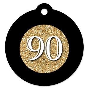 Big Dot of Happiness Adult 90th Birthday - Gold - Birthday Party Favor Gift Tags (Set of 20) - 1 of 4