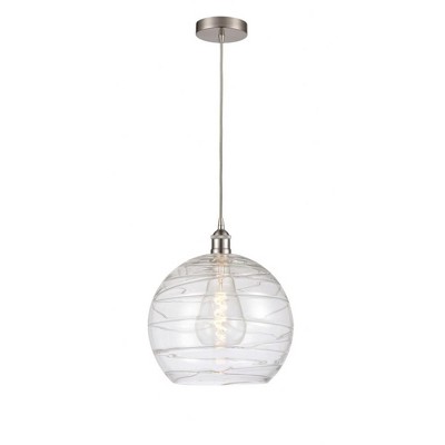 Athens Deco Swirl - 1 Light Pendant In Industrial Style-15.88 Inches Tall and 13 Inches Wide