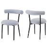 Dining Chairs Set of 2, Modern Dining Chairs with Cushions and Metal Legs, Round Upholstered Chairs for Kitchen, Living Room-Christopher Knight Home - 2 of 4