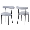 Dining Chairs Set of 2, Modern Dining Chairs with Cushions and Metal Legs, Round Upholstered Chairs for Kitchen, Living Room-Christopher Knight Home - image 2 of 4