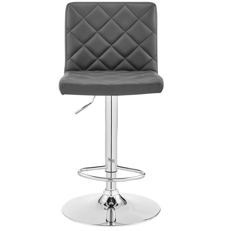 Duval Adjustable Barstool with Faux Leather and Metal Finish - Armen Living, 6 of 9