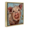 Stupell Industries Modern Pig Portrait Farm Animal Floating Frame Canvas Art, Gold, 18" x 18" - 2 of 4