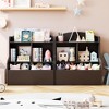 Bookcase and Toy Storage Cabinet, 3-Tier Shelf with Cubby Organizer for Toys, for Playroom, Bedroom and Hallway, Brown - 2 of 4