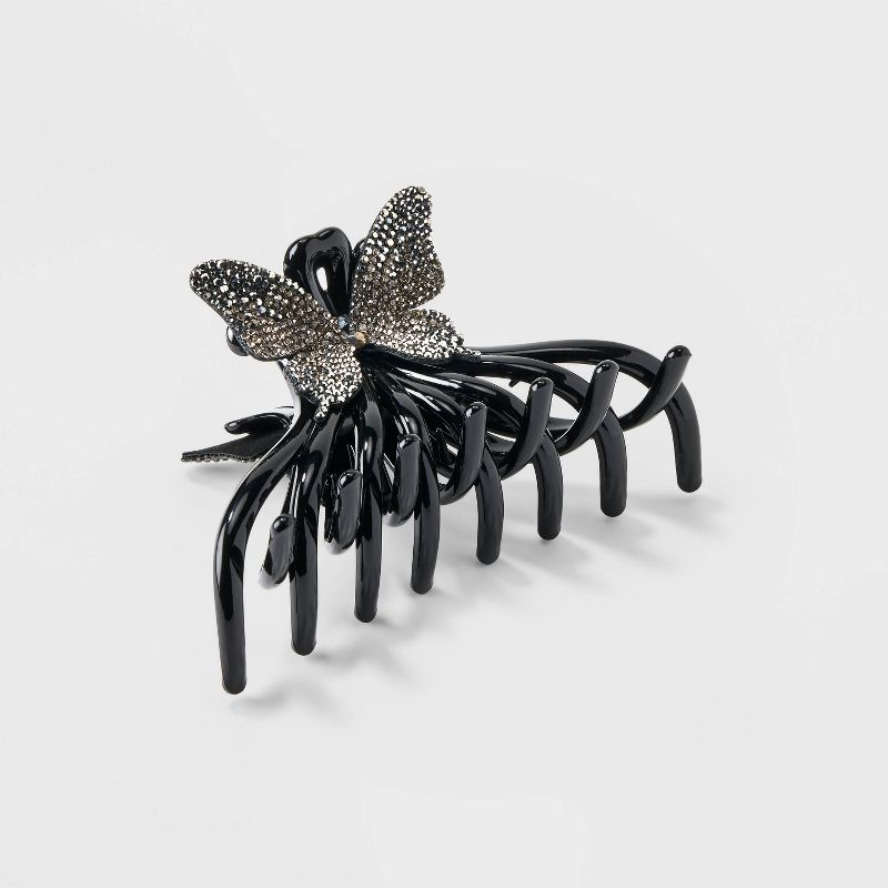 Jumbo Glitter Butterfly Claw Hair Clip - Wild Fable&#8482; Black, 1 of 6
