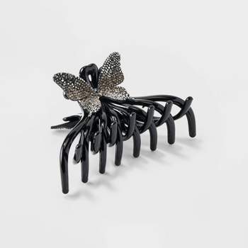 Jumbo Glitter Butterfly Claw Hair Clip - Wild Fable™ Black