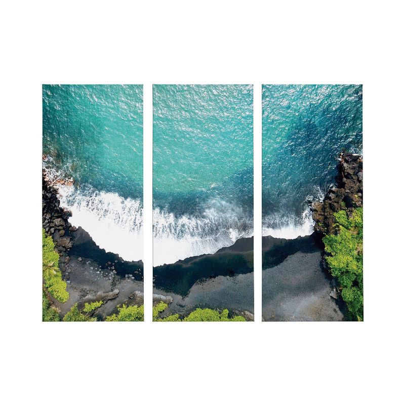 (Set of 3) 12&#34; x 28&#34; Maui Sands Beach by Rachel Dowd Unframed Wall Canvas Set Black - Kate &#38; Laurel All Things Decor, 3 of 9