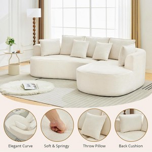 L Shaped Couch Sectional Sofa Set Cloud Couch for Living Room, Big Comfy Chenille Plush Sofa with Memory Foam - 1 of 4
