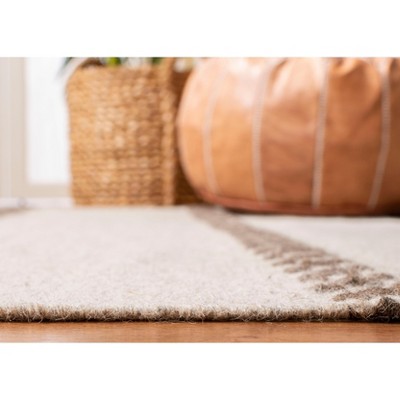 Sublime Handmade Wool Flat Weave Reversible Rug, Natural, 8' x 10'