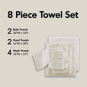 100% Cotton Solid Color Heavyweight Bath Towel Set, Anti-Microbial Certified Highly Absorbent Plushy Bath Towel - 1 of 4