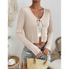Womens Tie Front Sweater Cardigan Long Sleeve Rib Knit Shrug for Dress Sweaters Crop Tops Womens Soft Cardigan - 4 of 4
