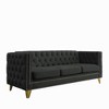 Akoasm 80.5 in. W Modern Velvet Sofa with Couch Upholstered Button and Metal Legs For Bedroom & Living Room-Black - 4 of 4