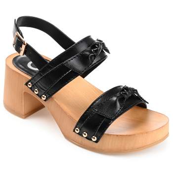Journee Collection Womens Tia Double Bow Accent Clog Sandals