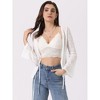 Allegra K Women's Tie Front Bell Long Sleeve Lace Shrug - 4 of 4