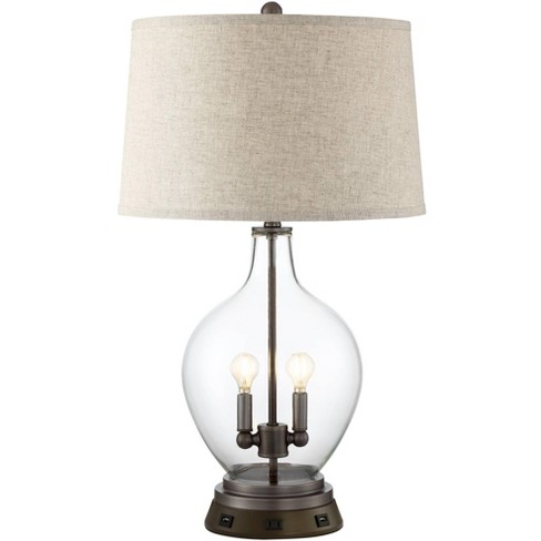 Regency Hill Country Table Lamp With, Living Room Table Lamps With Night Light In Base