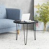 Costway Faux Marble Coffee Table with Metal Legs for Living Room Office Black - 4 of 4