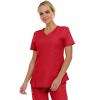 Medichic Scrubs Women's V-Neck Notch Fashion Stretch Scrub Top with Two Pockets, Flex Easy Care Fabric - 3 of 4
