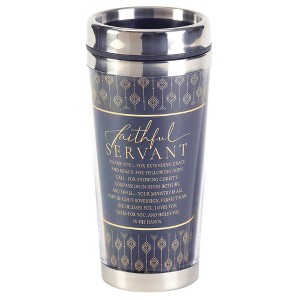 Dicksons Faithful Servant Grey Patterned 16 ounces Stainless Steel Travel Tumbler - 1 of 3
