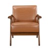 Modern Upholstered Accent Chair with Cushion Back and Seat Solid Rubberwood Natural Finish Living Room - 2 of 4