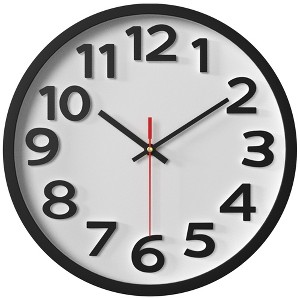REGALWOVEN Plastic Classic Analog Battery Powered Silent Wall Clock 12 Inches - 1 of 4