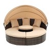 Outdoor Patio Recliners,Rattan Round Lounge With Canopy,Wicker Outdoor Sofa Bed With Lift Coffee Table,Outdoor Patio Furniture-Cuddlewood - 2 of 4