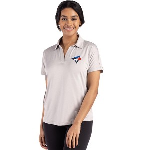 Toronto Blue Jays Cutter & Buck Coastline Epic Comfort Recycled Womens Dolman Polo - Concrete - Medium - 1 of 1