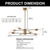 DORESshop 8-Light Modern Sputnik Chandelier Pendant Lighting Mid Century Gold Industrial Light Fixture for Living Room Dining Room - 4 of 4