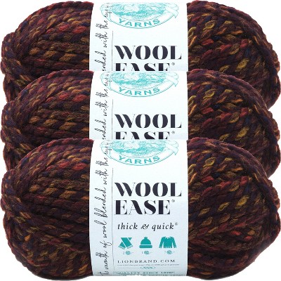 3 Pack) Lion Brand Wool-ease Thick & Quick Yarn - Charcoal : Target