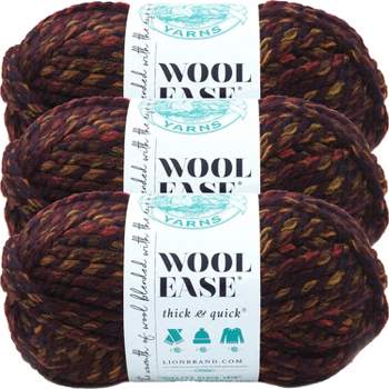 3 Pack) Lion Brand Wool-ease Thick & Quick Yarn - Pumpkin : Target
