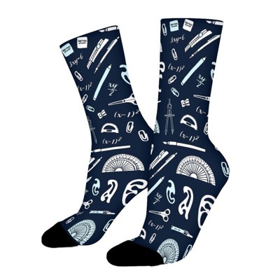 Math Teacher Women Printed Crew Socks Funny Funky Socks Soft Polyester Novelty Gifts for Artists Men
