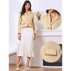 INSPIRE CHIC Women's Dressy Casual Tweed Jacket Double Breasted Long Sleeve Crop Blazer - 2 of 4
