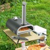 VEVOR Outdoor Pizza Oven, 12 Inch Wood Fired Pizza Ovens, Pellet Pizza-Stove with Thermometer, Portable Pizza-Maker, Black - 2 of 4