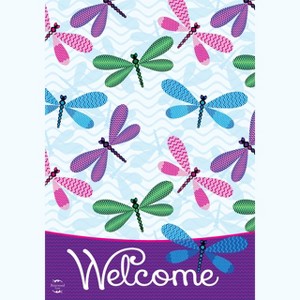 Welcome Dragonflies Spring Garden Flag Seasonal 18" x 12.5" Briarwood Lane - 1 of 4