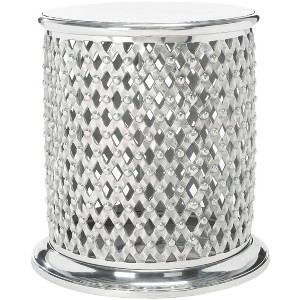 Metal Lace Table Stool Accent Table - Silver - Safavieh. - 1 of 3