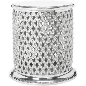 Metal Lace Table Stool Accent Table - Silver - Safavieh.