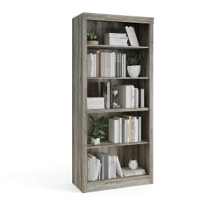 5-Tier Wood Bookcase, Modern Floor Standing Open Bookshelf with Anti-Tip Design for Home Office Living Room Bedroom Storage Display - 1 of 4