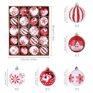 TackView 20pcs Christmas Ball Ornaments with Strings, 2.36" Shatterproof Plastic Christmas Bulbs, Hanging Decorations for Xmas Tree,Wedding,Party - 1 of 1