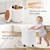 ChicFurnit Ottomans and Benches Vanity Ottoman Rolling Footstool Foot Rest Stool with Upholstered for Living Room, White, 14.37"*14.37"*15.75" - 4 of 4