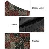 Women's Chiffon Boho Maxi Skirt - High Waist Tiered Pleated Floral A-Line Long Skirt Splice Red Green Floral - 3 of 4