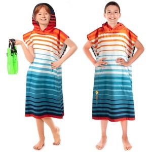 SUN CUBE Lightweight Kids Towel Changing Swim Robe Surf Beach Towel, Quick Dry Microfiber Hooded for Boys Girls 3-12 Years - 1 of 4