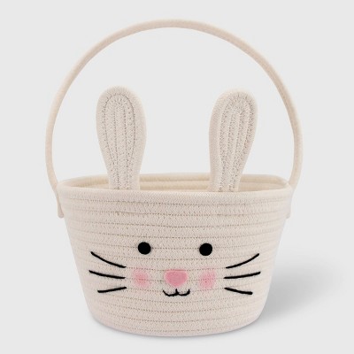 Circular Rope Decorative Easter Basket White Bunny - Spritz™