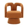 Okak 360 Degree Swivel Accent Chair, Round Armchairs with Wide Upholstered, Fluffy Fabric Chair for Living Room - 4 of 4