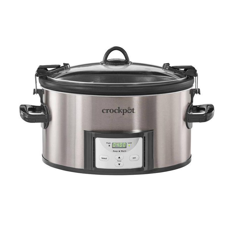 Crock-Pot 7qt Cook &#38; Carry Programmable Slow Cooker - Stainless Steel, 1 of 15