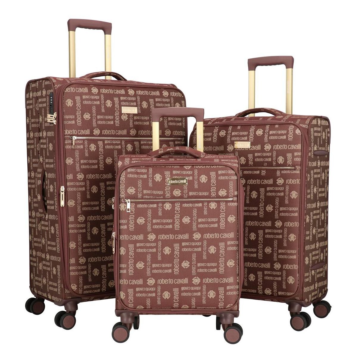 ROBERTO CAVALLI Luxury 3 Piece Luggage Set, Expandable Hard Shell Suitcases with 8 Spinner Wheels, TSA Lock Large Suitcase Set for Men and Woman