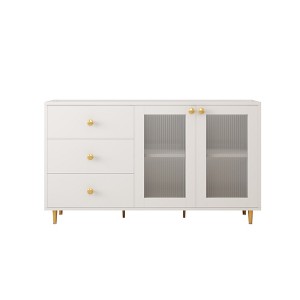 NicBex 55.12 Inch Sideboard Buffet Cabinet Modern Minimalist Storage Cabinet with 3 Drawers & 2 Doors for Kitchen,Living Room - 1 of 4