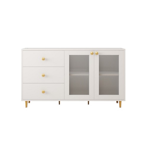 NicBex 55.12 Inch Sideboard Buffet Cabinet Modern Minimalist Storage Cabinet with 3 Drawers & 2 Doors for Kitchen,Living Room - image 1 of 4