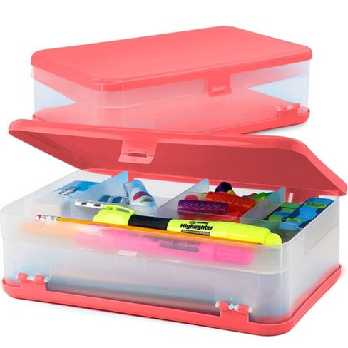 Bazic 8 Bright Color Double Deck Organizer Box