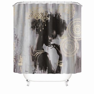African Black Women Shower Curtains for Bathroom Waterproof Fabric Bath Curtain Durable Soft Stylish Bathroom Decor 72x72 Inch - 1 of 1