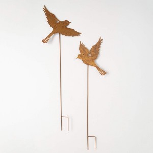 Sullivans 42" & 37.5" Bird Silhouette Yard Stake Set of 2  Metal - 1 of 3