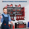 Power Tool Organizer Wall Mount, Heavy Duty 4-Layer Garage Rack, 8 no cord Drill Storage Shelf with Hooks, Drill Bit Shelf Battery Storage Holder - 2 of 4