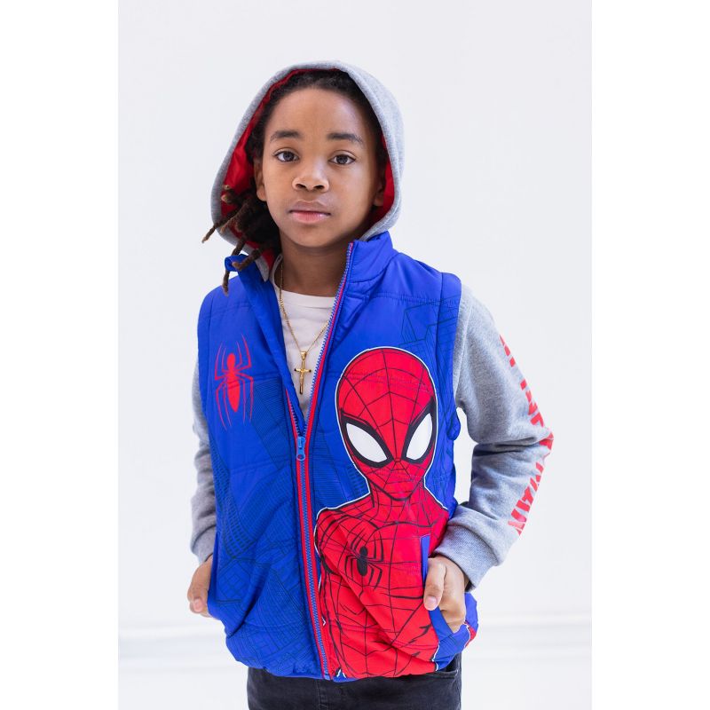 Marvel Spider-Man Zip Up Vest 2fer Jacket Toddler to Big Kid, 5 of 8